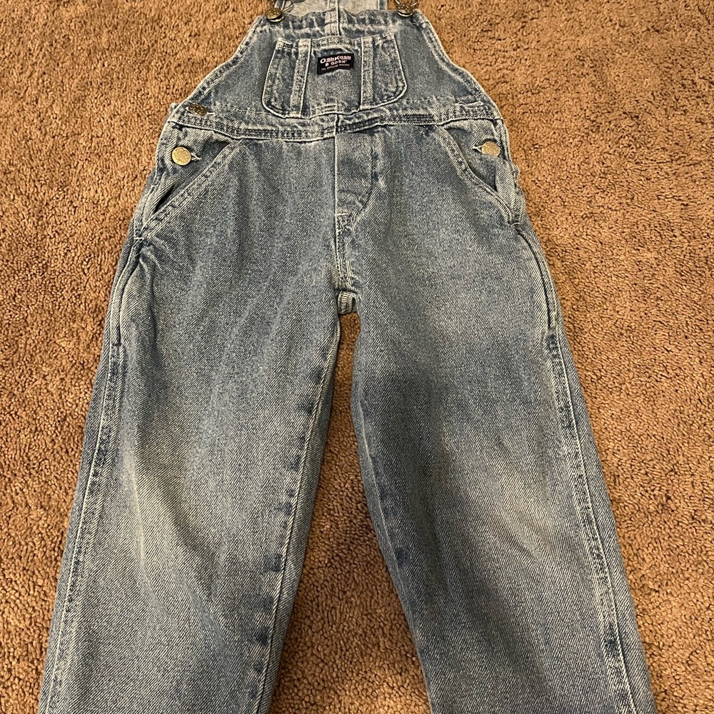 OshKosh B'gosh Light Blue Denim Overalls Vintage size 4T